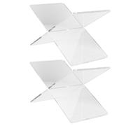 TINEASUR Support de Lecture en Acrylique Forme X 2 Pièces, Pupitre Stable et Multifonction Cuisine et Décoration Minimaliste de Bureau