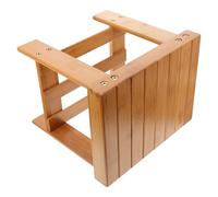 TINEASUR Tabouret Carré en Bambou Marron Pratique et Antidérapant pour Garçon et Filles, Petit Siège Polyvalent et Naturel Maison Changement de Chaussures