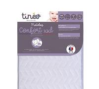 Tinéo – Matelas bébé Confort XXL 60 x 120 cm ép. 15 cm Blanc