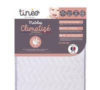 TINÉO - Matelas Climatisé 70x140x10cm - Matelas Bébé - Climatisé - 1 Face Été - 1 Face Hiver - Sans Traitement - Densité 20 kg/m3 - Fabriqué En France