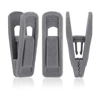 Tinfol 24pc Cintre Velours Attaches, Pantalons cintres en Velours Clips, Solide Doigt floqué Clips Idéal pour Une Utilisation avec Slim-Line Vêtements Cintre Velours Gris