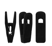 Tinfol Cintre Velours Attaches, 24pc Pantalons cintres en Velours Clips, Solide Doigt floqué Clips Idéal pour Une Utilisation avec Slim-Line Vêtements Cintre Velours Noir
