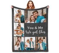 Tingwei Plaid personnalisé Photo et Texte, Plaid personnalisé 6 Photo,Couverture personnalisée bebé,Cadeau plaide personnalisée pour Maman, Papa, Couple, Petite Amie, Petit ami, Femme, Mari