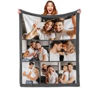 Tingwei Plaid personnalisé Photo et Texte, Plaid personnalisé 6 Photo,Couverture personnalisée bebé,Cadeau plaide personnalisée pour Maman, Papa, Couple, Petite Amie, Petit ami, Femme, Mari