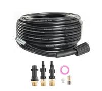 TINMAGI Tuyau Déboucheur Canalisation 20M 180Bar, Kit Furet Professional avec Buse Rigide + Rotative, Adaptateurs Compatible Kärcher K2-K7 HD HDS Lavor Parkside Bosch