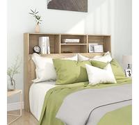 Tino Tech Tête De Lit avec Rangement 140x19x103,5 cm Chêne Sonoma - Armoire en Bois, Bibliothèque Murale, Accessoire De Lit pour Chambre à Coucher