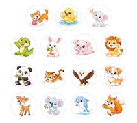 Tinoaly 30pcs Autocollants d'Apprentissage Propreté, Jolis Autocollants Siège Pot Changeant de Couleur Drôles d'Autocollants Cibles pour Toilettes pour Tout-Petits (15 Motifs Animaux)