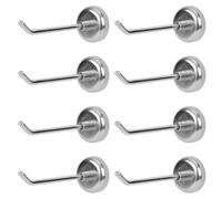 Tinoaly 8pcs Crochets Magnétiques, Cintres Robustes Supportent Jusqu'à 1,5kg Très Résistants Crochets Muraux pour Suspendre Cuisine Réfrigérateur Garage Casier Bateau de Croisière Essentiels (Argent)