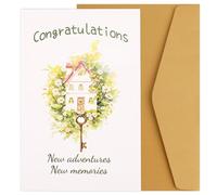 Tinoaly Carte Nouvelle Maison, Carte pour Pendaison de Crémaillère Félicitations Nouvelles Aventures et Souvenirs Idéale pour les Couples et Comme Cadeau de Pendaison Crémaillère Hommes Femmes