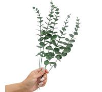 Tinsow Lot de 5 Branches d'eucalyptus Artificiel, Toucher réaliste, pour Bouquet de Mariage, Centre de Table, décoration d'intérieur (Vert)