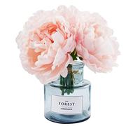 Tinsow Lot de 5 pivoines artificielles pour décoration de la Maison, Bouquet de Fleurs artificielles avec tiges, Bouquet de Fleurs en Soie pour décoration de Mariage et Arrangement Floral