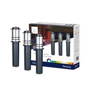 tint Lot de 3 lampadaires LED Smart pour extérieur Pétunia, lumière RVB couleur changeante, 14 W, intensité variable, IP44 pour extérieur, longueur de câble de 9 m, zigbee, fonctionne avec Alexa