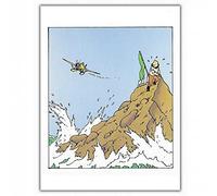 Tintin Carte postale double Moulinsart, sur son îlot (12,5x17,5cm)