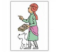 Tintin Carte postale Moulinsart Fakir avec Milou (10x15cm)