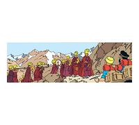 Tintinimaginatio Carte postale double Moulinsart Tintin, les moines tibétains (29,7x10,5cm)