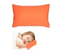 tintoke Minicoussin 28 x 17 cm,MiniCoussin de Voyage,MiniCoussins,Coussin d'oreiller Sieste,Lavable en Machine,Convient aux Enfants de 3 à 6 Ans, Support de Cou pour Adultes, Voyage (Couleur Orange)