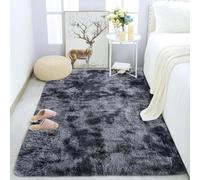 Tinyboy-hbq Tapis Chambre Modernes Moquette Chambre Soft Tapis à Poils Longs Shaggy Antidérapant Intérieur Moelleux épais (Grau Schwarz, 80 x 120 cm)