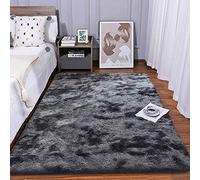 Tinyboy-hbq Tapis Chambre Shaggy pour Salon De Sol Grand Couloir Soft à Poils Longs Moelleux Antidérapant Intérieur épais (Gris Noir, 80 * 120cm)