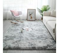 Tinyboy-hbq Tapis Chambre Tapis de Décoration Moelleux Shaggy Longues Soft pour Salon Antidérapant pour Salon Chambre de Plancher (Gris Blanc, 80 x 200 cm)
