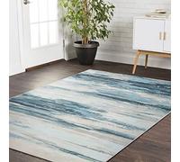 Tinyboy-hbq Tapis Salon Moderne Doux Tapis Chambre à Poils Courts Grand Tapis Antidérapant Motif Rayé (Bleu Abstrait, 80 x 120 cm)