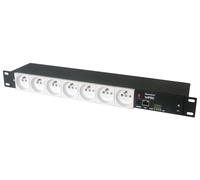 TINYCONTROL module de distribution d'énergie en rack 7 ports, mesure de la puissance, MQTT, 1wire et I2C, 2 entrées numériques