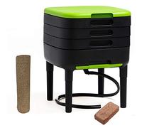 TinyWorm Design & Compact I Lombricomposteur 3 Plateaux I Kit Complet I Tiroir Coulissant I Pieds Plastique
