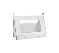 Homestyle4u Lit d'enfant Tipi (lit de maison) en pin blanc avec tiroir 90x200