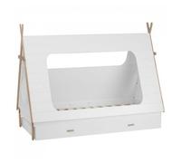 Homestyle4u Tipi Lit de maison Lit d'enfant en pin blanc Tiroir de lit 90x200 Chambre d'enfant