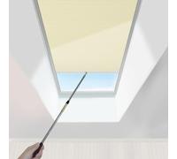 TIPIACE Stores manuels de puits de lumière Demi Blackout Tissu nid d’Abeille Rideaux de puits de lumière adaptés aux fenêtres inclinées de Toit(Beige 93020B)