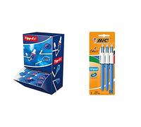Tipp-Ex Easy Correct Rubans Correcteurs - 12 m x 4,2 mm, Boîte de 15+5 & 4 Couleurs Original Stylo-Billes Rétractable Pointe Moyenne (1,0 mm) - Blister Format Spécial de 3