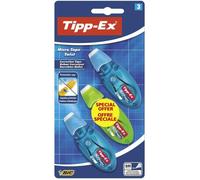 Tipp-Ex Micro Tape Twist Rubans Correcteurs 8 m x 5 mm - Corps Couleurs Assorties, Blister Format Spécial de 3