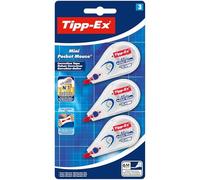 Tipp-Ex Mini Pocket Mouse - Rubans Correcteurs Blancs Compacts Super Couvrants - 6 m x 5 mm, Blister de 3