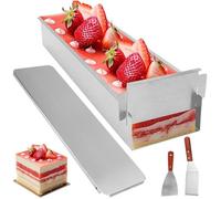 Tiramisu Cadre rie Rectangulaire en couvercle inoxyble Moule À Tiramisu - avec Couvercle en Acier Inoxyble 40CM CADRE A PATISSERIE