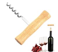 Tire-bouchon avec manche en bois - Tire-bouchon classique en forme de T | Décapsuleur Sommelier de style T | Bouchon en liège professionnel, portable, facile à visser et extractible