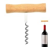 Tire-bouchon de style T, tire-bouchon avec poignée en bois, Ouvre-bouteille de vin de serveur l'ancienne de style T, Tire-bouchon Portable en acier inoxydable, nouveauté facile, amusant, à visser et