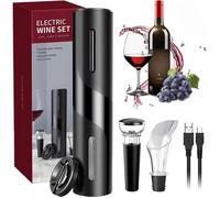 Tire Bouchon Électrique - Rechargeable - RIWILL - Ouvre Bouteille - Coupe-Capsule - Verseur Aérateur - Bouchon à Vide - Câble