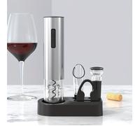 Tire-bouchon électrique rechargeable - S'AGRANDIR - Coffret cadeau - Acier inox brossé - Recharge USB - 4 pièces