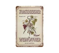 Tire-bouchon en métal vintage pour cuisine | Plaque murale ronde de style vintage pour café, bar, bureau, maison, jardin, porte d'entrée, chambre à coucher