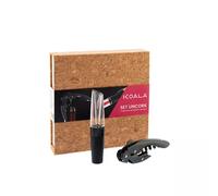 Koala Tire-bouchon et aérateur UnCork HT – à deux temps, aérateur réglable – Coffret cadeau liège Noir