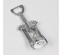 METALTEX Tire Bouchon à Levier - Ouvre-Bouteille Vin avec 2 Leviers - Acier et Alliage Zinc Chromé - Facile à Utiliser - Robuste et Durable