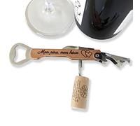 Tire Bouchon Personnalisé, Limonadier Personnalisable, Couteau de Serveur avec Décapsuleur, Coupe Capsule et Ouvre Bouteille en Acier Inoxydable