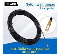 Tire-câble en fibre de verre nylon de 3 mm, de couleur noire, outil de tirage de câblage électrique, dispositif d'assistance pour câble/fil, 5/10/15/20/25/30/35/40 m 15 m,10 m,5 m,25 m,35 m,40 m,20 m,