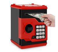 Tirelire à code pour enfants, mini-coffre-fort électronique pour pièces de monnaie et argent réel