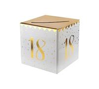 Tirelire anniversaire blanche et or 18ans (x1) REF/6186