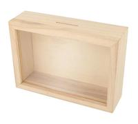 Tirelire - ARTEMIO - Voyage en bois à décorer - 17x12x5 cm - Rectangulaire - Marron