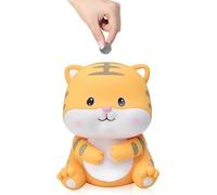 Tirelire artisanale en forme de tigre de dessin animé - Décoration peinte à la main pour une chambre d'enfant ou un bureau de réception