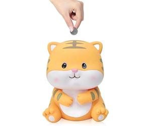 Tirelire artisanale en forme de tigre - Œuvre d'art personnalisée pour chambre d'enfant ou décoration de salle à manger
