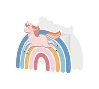 Tirelire Bois Licorne Arc en Ciel