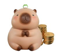 Tirelire Capybara, Tirelire Incassable, Tirelires Décoratives avec Couvercle Rotatif Inférieur, Piggy Bank Capybara Grande Capacité pour Enfants & Décoration de Maison (Brun)