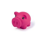 Tirelire cochon avec corps doux et finition caoutchouc aux couleurs vives - Petite tirelire originale pour enfants avec bouchon - Tirelire de voyage légère et résistante (fuchsia/rose)